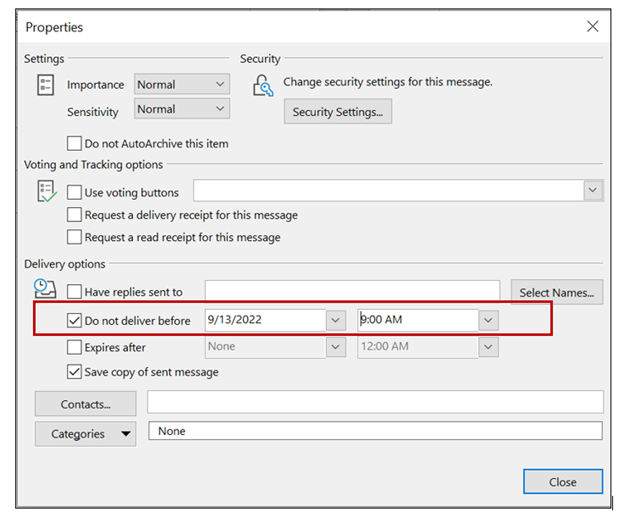 how to remove message delay in outlook